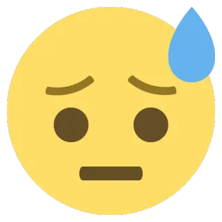 😓 Emoji, Ängstlich, Schweiß, Besorgt, Gesicht whatsapp sticker