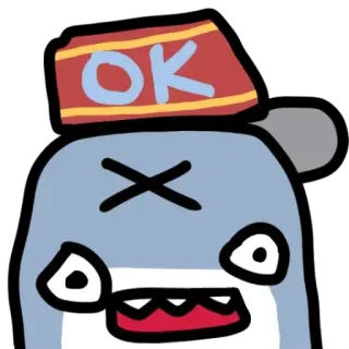 😌 OK desenho animado, personagem, chapéu, ok, desenho telegram sticker