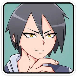 🤔 anime, cartoon, character, smiling, smirk telegram sticker