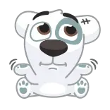 🤷‍♂ Hoạt hình, Động vật, Buồn, Chó, Trắng, Vá, Đồ chơi, Dễ thương whatsapp sticker