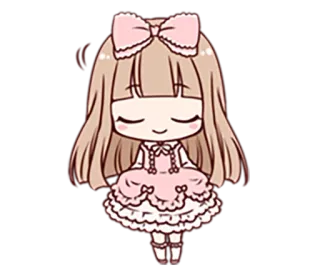 😀 치비, 애니메이션 여자, 드레스, 만화, 귀여운 telegram sticker