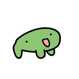 🤪 dễ thương, xanh lá, giọt, hoạt hình, kỳ quặc, nhân vật, đơn giản telegram sticker