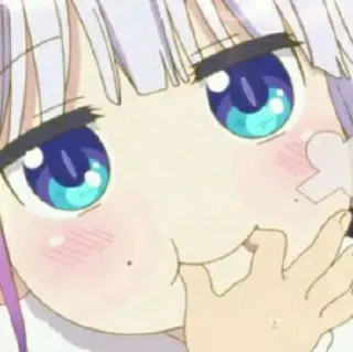 👻 Kanna Kamui Miss Kobayashi's Dragon Maid anime, kanna kamui, dragon maid, cute, eating whatsapp sticker