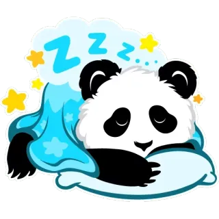 💤 ZZZ パンダ, 眠い, かわいい, マンガ, 動物, 夢, zzz, 睡眠 telegram sticker