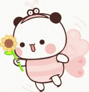 🦋 fofo, urso, flor, desenho animado, animal, fada telegram sticker