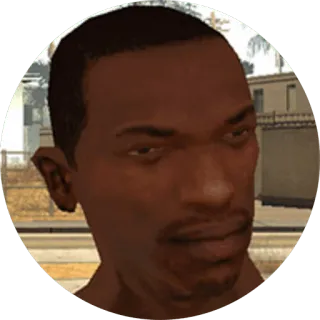 😶 CJ Grand Theft Auto: San Andreas วิดีโอเกม, ตัวละคร, CJ, Grand Theft Auto, San Andreas, มีม telegram sticker