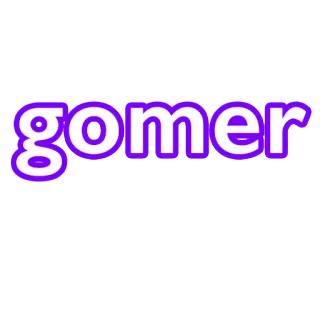 😜 gomer kata, Gomer, ungu, teks telegram sticker