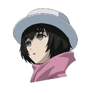 😲 Makise Kurisu Steins;Gate Аниме, Женщина, Персонаж, Шляпа, Портрет telegram sticker