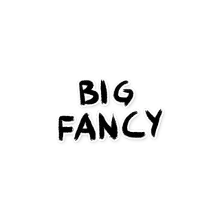 🎉 BIG FANCY big, fancy, text, black and white telegram sticker