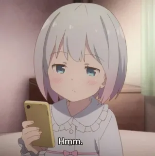 😒 Hmm. アニメ, 女の子, スマホ, うーん, 可愛い telegram sticker