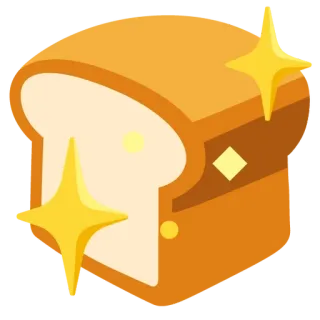 🍞 roti, roti bakar, makanan, toko roti, kartun, emas telegram sticker