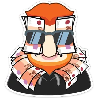💷 5000 argent, lunettes de soleil, richesse, riche, espèces, roubles telegram sticker