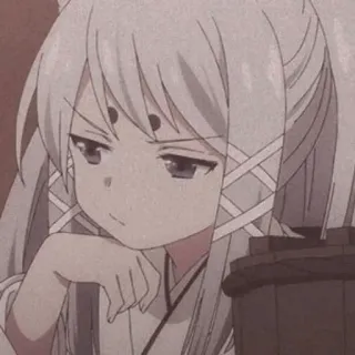 💛 アニメ, 女の子, 白髪, 可愛い, 漫画 telegram sticker