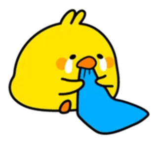 😭 pintinho, chorando, triste, desenho animado, lágrimas, pássaro, emoji telegram sticker