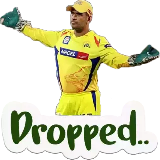😊 MS Dhoni Dropped.. Kriket, Olahraga, Tim, Pemain, Chennai, Kriket India, Dhoni telegram sticker