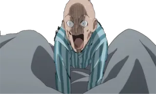😱 Saitama One-Punch Man Anime, One-Punch Man, Saitama, Chocado, Surpresa telegram sticker