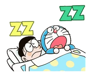 💬 Doraemon ZZ 수면, 잠, zzz, 도라에몽, 만화, 애니메이션 telegram sticker