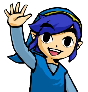 ✋ Link Link, Zelda, personaje videojuego, dibujo animado, saludando, The Legend of Zelda telegram sticker