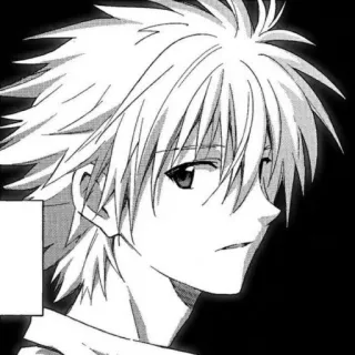 😕 Animé, Manga, Portrait, Monochrome, Personnage telegram sticker