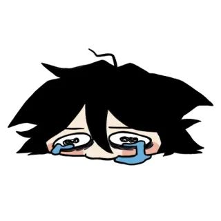 😥 슬픈, 울음, 감정적, 화난, 만화 telegram sticker
