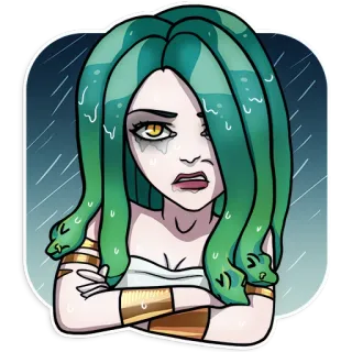 🌧 Medusa Mythologie, Griechische Mythologie, Schlange, Monster, Medusa telegram sticker