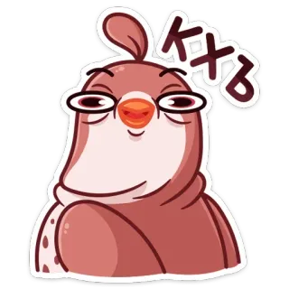 🐦 КХЪ ptak, kreskówka, śmieszne, humor, mem, słodkie telegram sticker
