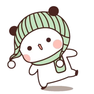 ☺️ süß, Cartoon, Tier, Bär, Winter, Mütze, Schal telegram sticker