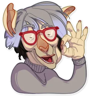 👌 ok sign, gesture, hand, cartoon, illustration, character telegram sticker