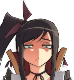 😑 Anime, Menina, entediada, cansada, Expressão, Mangá telegram sticker
