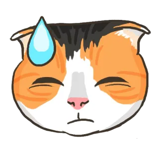 😓 gato, suor, preocupado, fofo, animal, emoji, adesivo telegram sticker