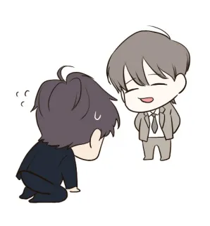 😄 애니메이션, 치비, 만화, 카와이, 귀여운, 비즈니스, 정장 telegram sticker