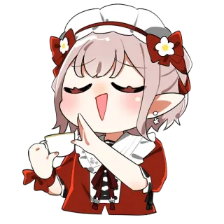 😏 anime, maid, cute, girl, tea, elf, cartoon telegram sticker