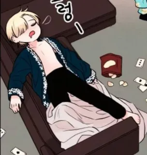 😪 ㅇ 睡觉, 放松, 角色, 沙发, 休息 telegram sticker