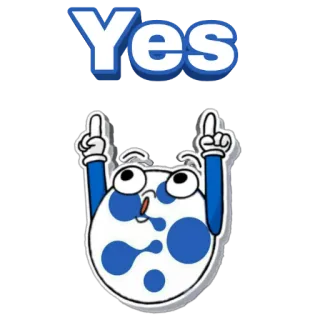 😊 Yes sì, affermativo, accordo, cartone animato, positivo, celebrazione whatsapp sticker