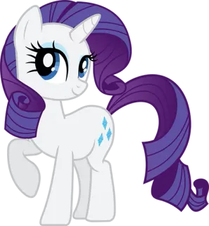😏 Rarity My Little Pony пони, мультфильм, анимация, единорог, фиолетовый, редкость telegram sticker