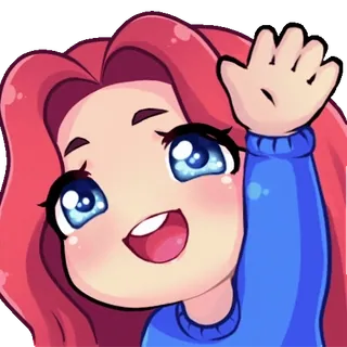 🙋‍♀️ мультфильм, девушка, машет, милый, аниме telegram sticker