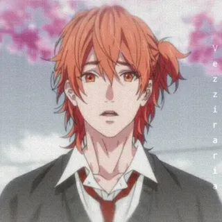 🥀 vezziria anime, male, orange hair, cartoon, portrait telegram sticker