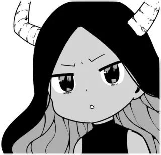 😯 Anime, Manga, Demonio, Personaje, Cuernos, Lindo, Ilustración, Pegatina telegram sticker