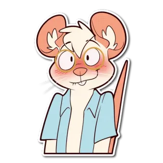 😳 desenho animado, rato, personagem, óculos, ilustração, animal telegram sticker