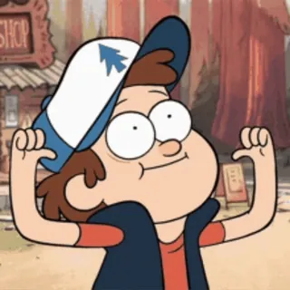 😏 Dipper Pines Gravity Falls cartoon, character, animation, comedy, mystery, dipper pines, gravity falls telegram sticker