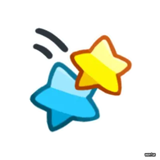 ⭐️ 星星, 卡通, 闪耀, 闪亮, 可爱, 蓝色星星, 黄色星星 whatsapp sticker