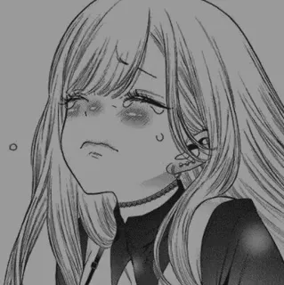 ⚓️ anime, girl, crying, sad, tears, manga, illustration telegram sticker