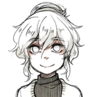 🤍 anime, creepy, portrait, character, style, manga telegram sticker