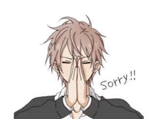 😅 Sorry!! Anime, Entschuldigung, Tut mir leid, Cartoon, Ausdruck whatsapp sticker