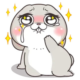 🥲 Hase, Kaninchen, weinen, weint, traurig, Tier, kawaii, Sticker whatsapp sticker
