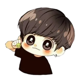 🥵 anime, cute, kawaii, chibi, smiling, emoji, cartoon, character whatsapp sticker