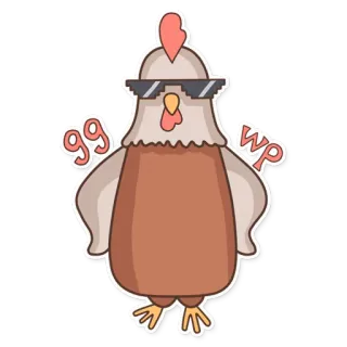 😎 gg wp ayam, kacamata hitam, permainan, gamer, gg, wp, permainan bagus, bermain bagus telegram sticker