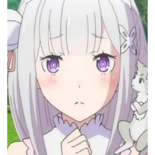 🍰 Emilia Re:Zero Anime, Personaje, Mujer, Lindo, Fanart whatsapp sticker