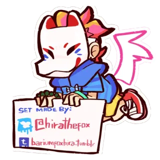 ⛲️ SET MADE BY: @hirathefox bariumfoxhira.tumblr.com renard, personnage, art numérique, mascotte, animal, bleu, blanc, réseaux sociaux whatsapp sticker