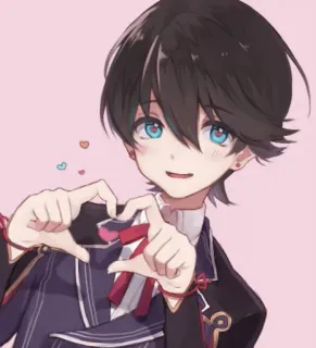 ❤️ Anime, Cowok, Lucu, Hati, Cinta telegram sticker